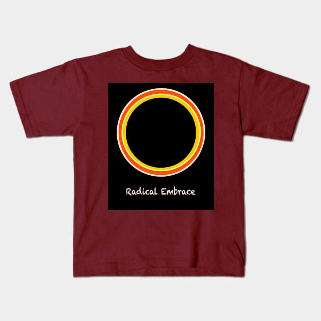 Radical Radiant Embrace Kids T-Shirt by DebutPages 